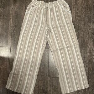 Briggs New York Beige and White Striped Pants